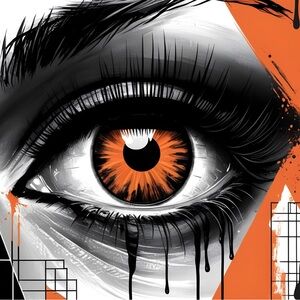 Eye of chaos abstract metal Art print 4 x 6 inches